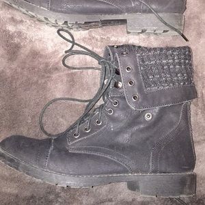 Fold top Combat boots